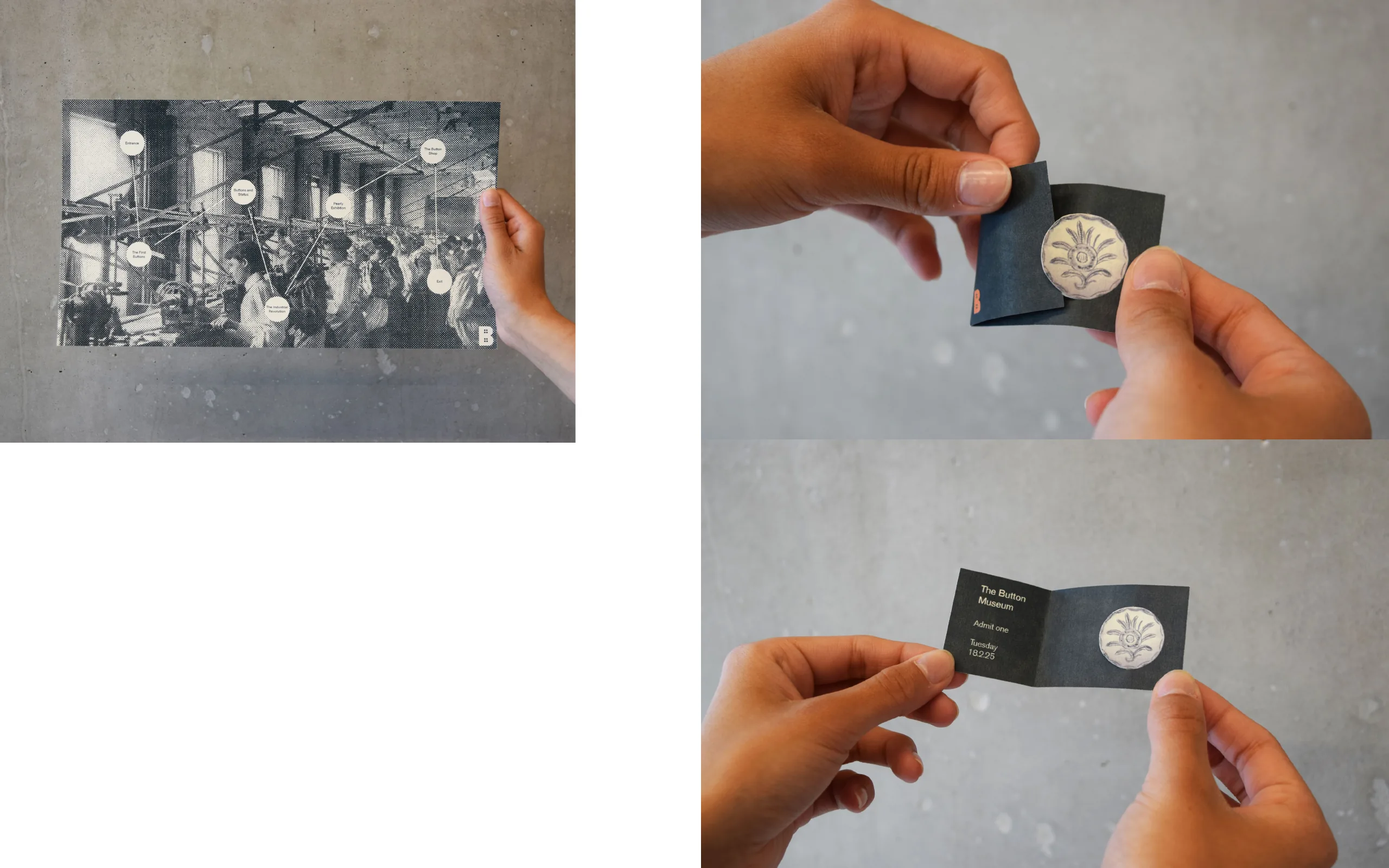 Poster series and map for The Button Museum