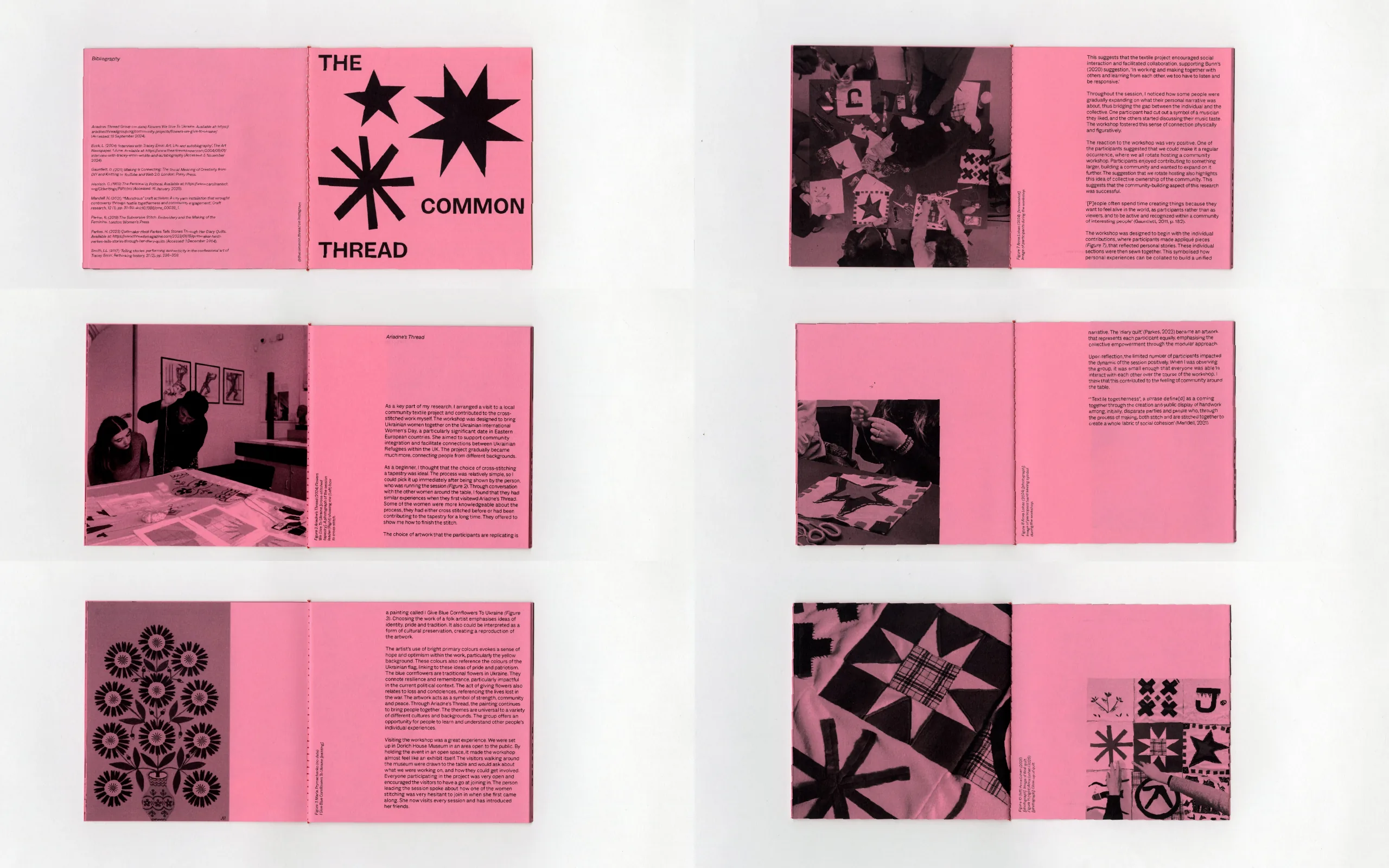 Spreads from The Common Thread workshop guide