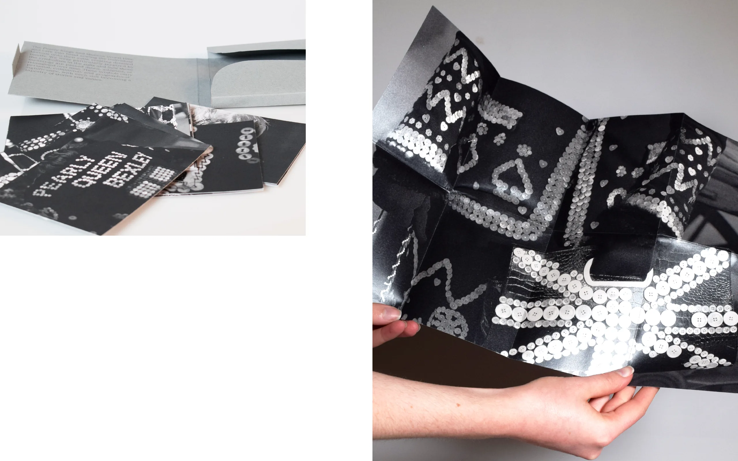Exhibition catalogue and prints from The Pearlies photographic series